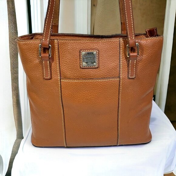 Dooney & Bourke Small Lexington Leather Tote In Caramel Pebble Leather M0386547 - Picture 2 of 13